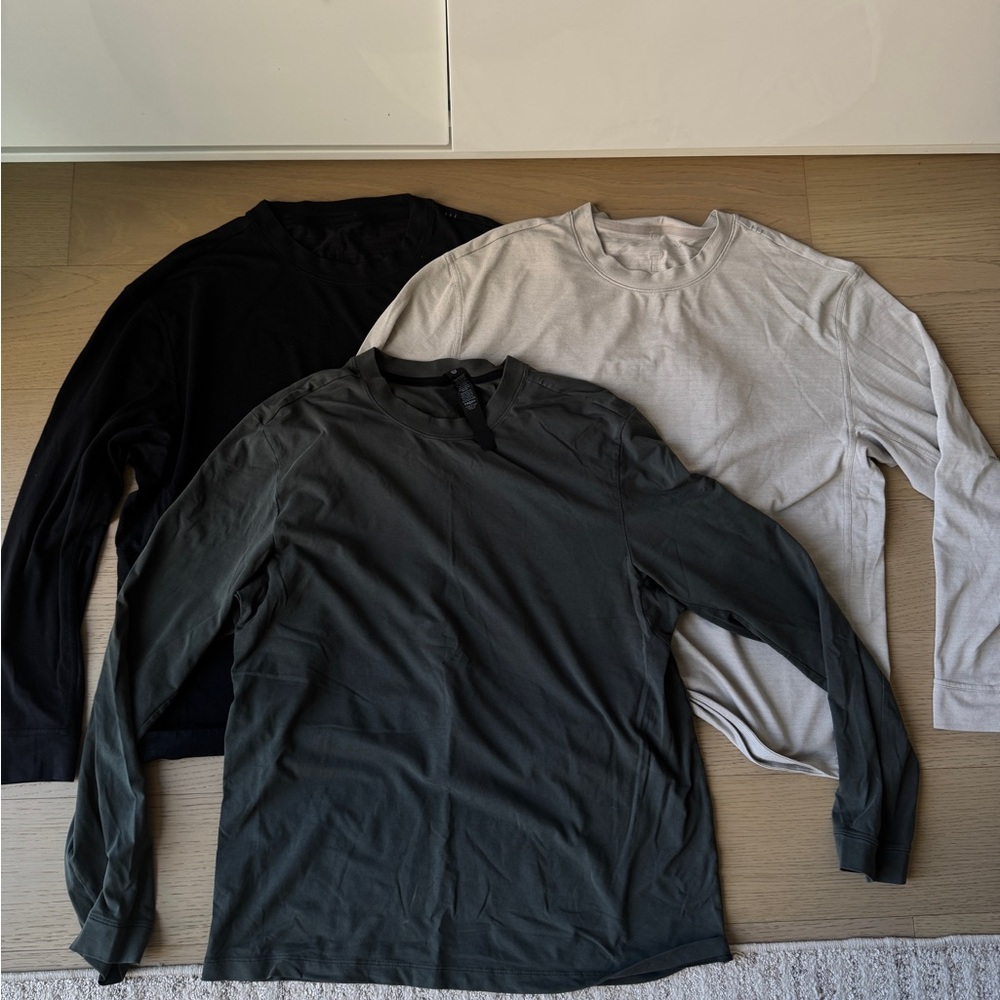 lululemon athletica slim Long Sleeve Tees - Black, Gray, White